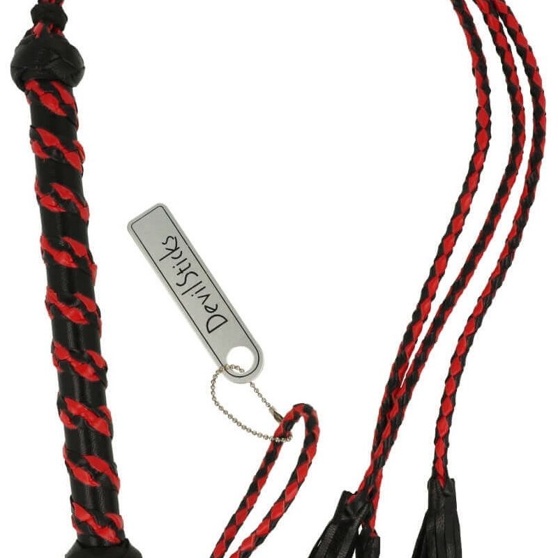 POLY fonott bőr korbács-64cm.
